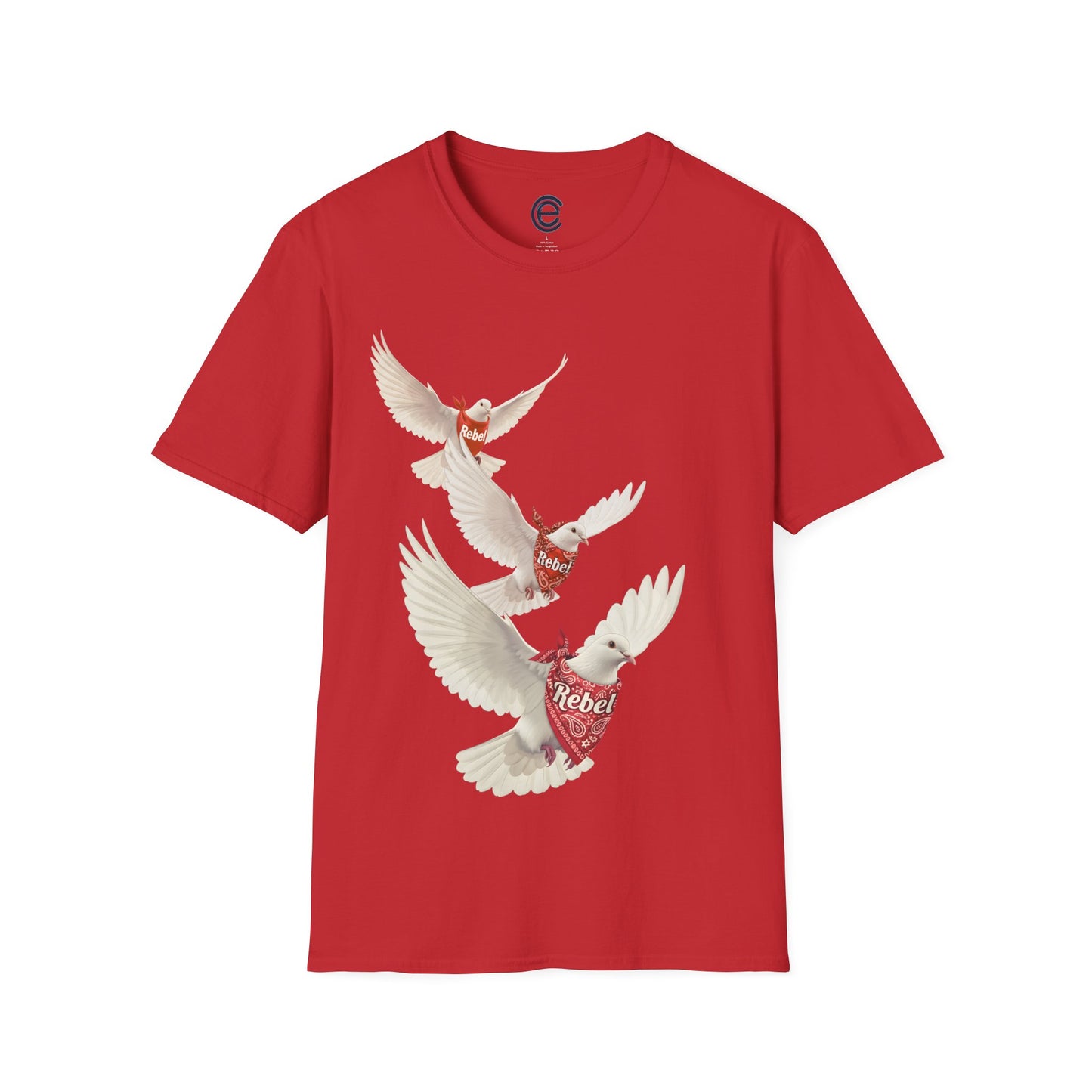 Rebel Doves II - Ice Grey Graphic T-Shirt