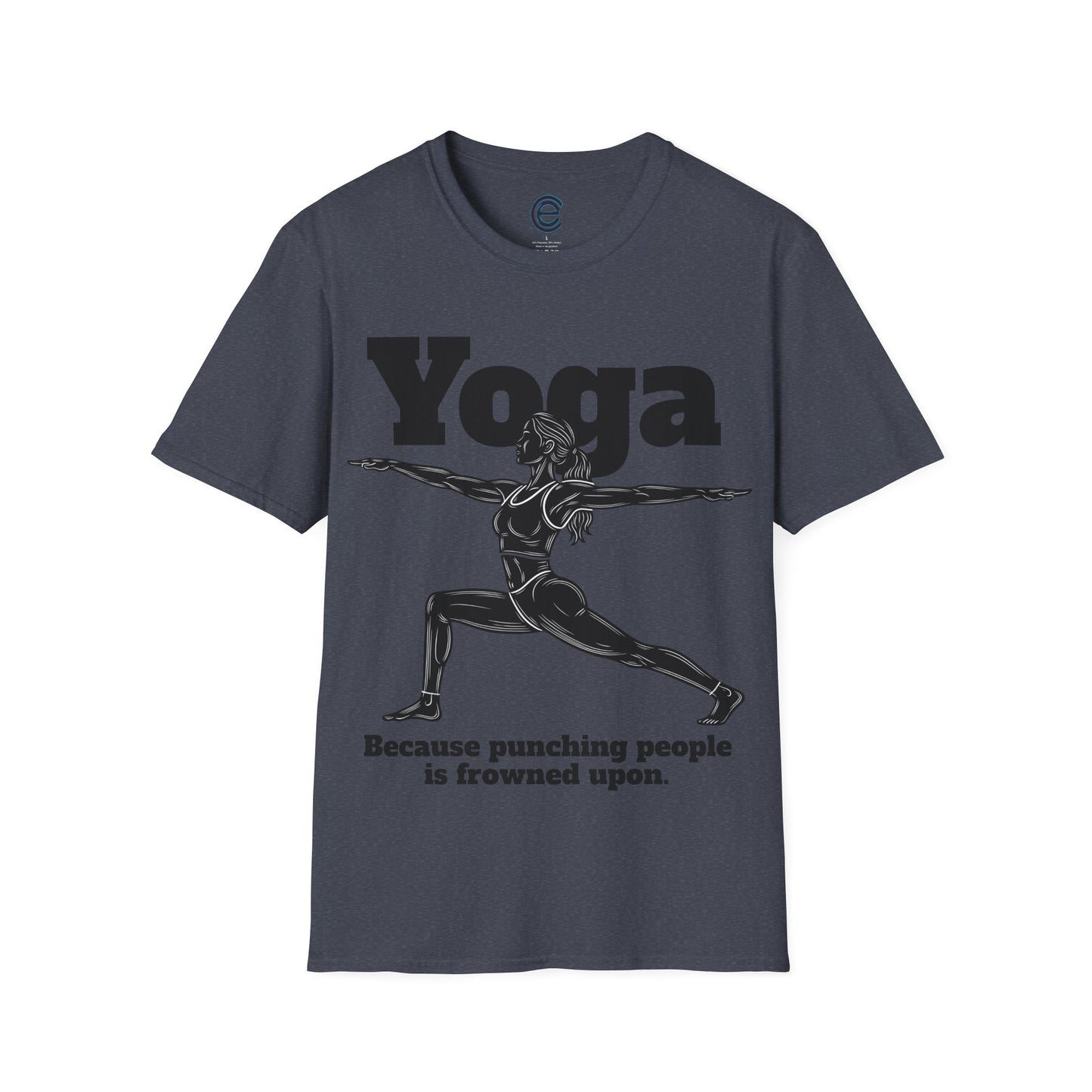 Yoga, Because... - Heather Red Graphic T-Shirt