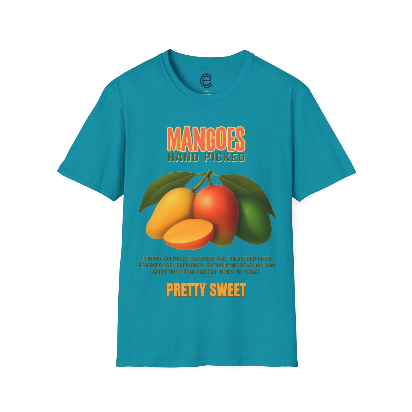 Mangoes Hand Picked - Tropical Blue Graphic T-Shirt