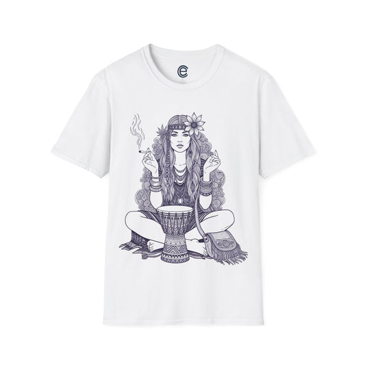 White Blissful Vibes Too T-Shirt - Hippie Girl Cannabis Culture Positive Energy Tee