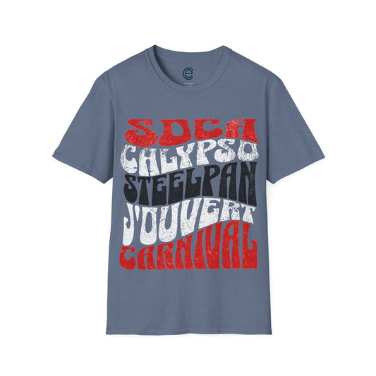 T&T TrinBago Carnival T-Shirt in flag colors celebrating Soca, Calypso, Steelpan, J'Ouvert and Carnival - The Greatest Show on Earth