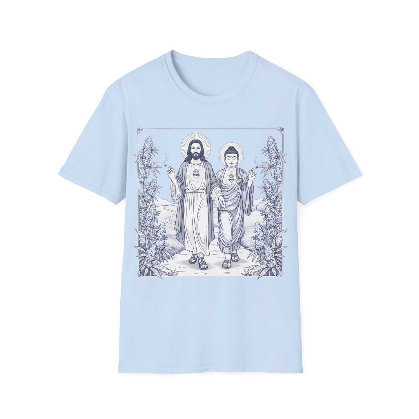 Jesus & Buddha - White Graphic T-Shirt