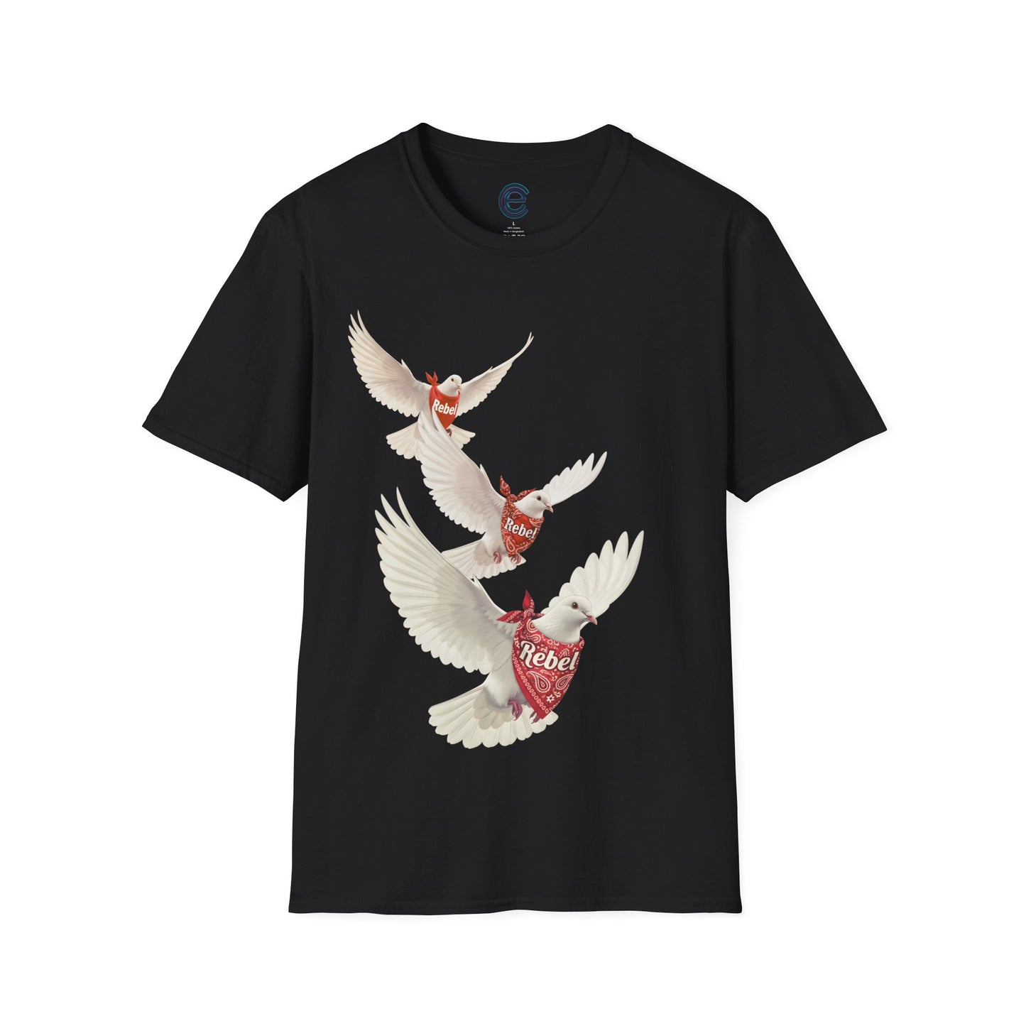 Rebel Doves II - Natural Graphic T-Shirt