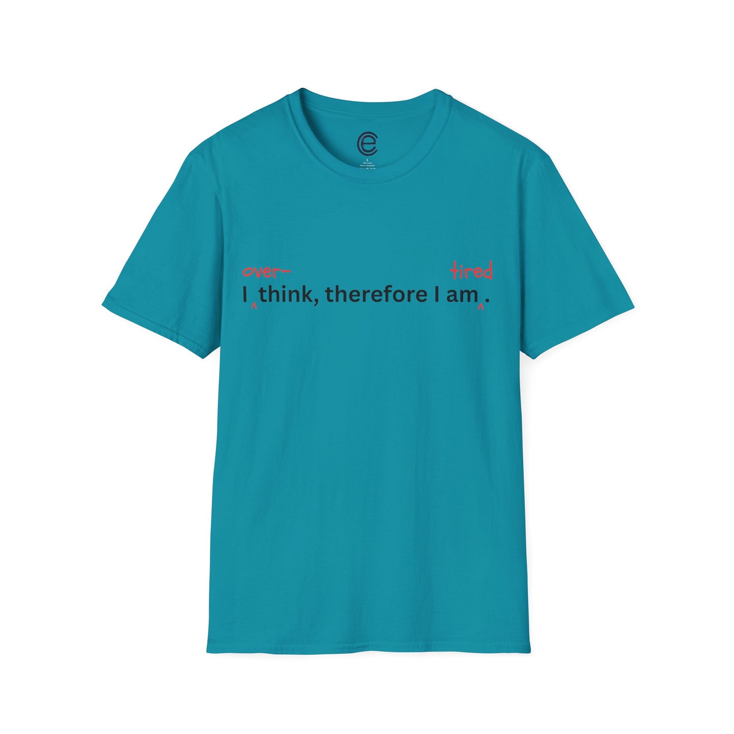 Overthink & Tired - Tropical Blue Graphic T-Shirt