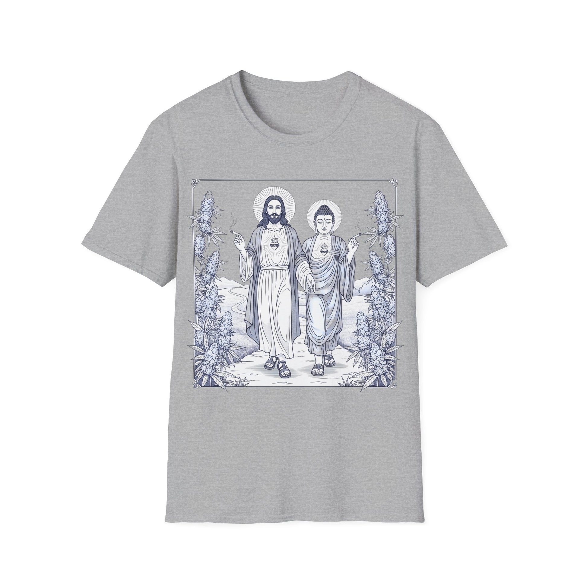 Jesus & Buddha - Natural Graphic T-Shirt