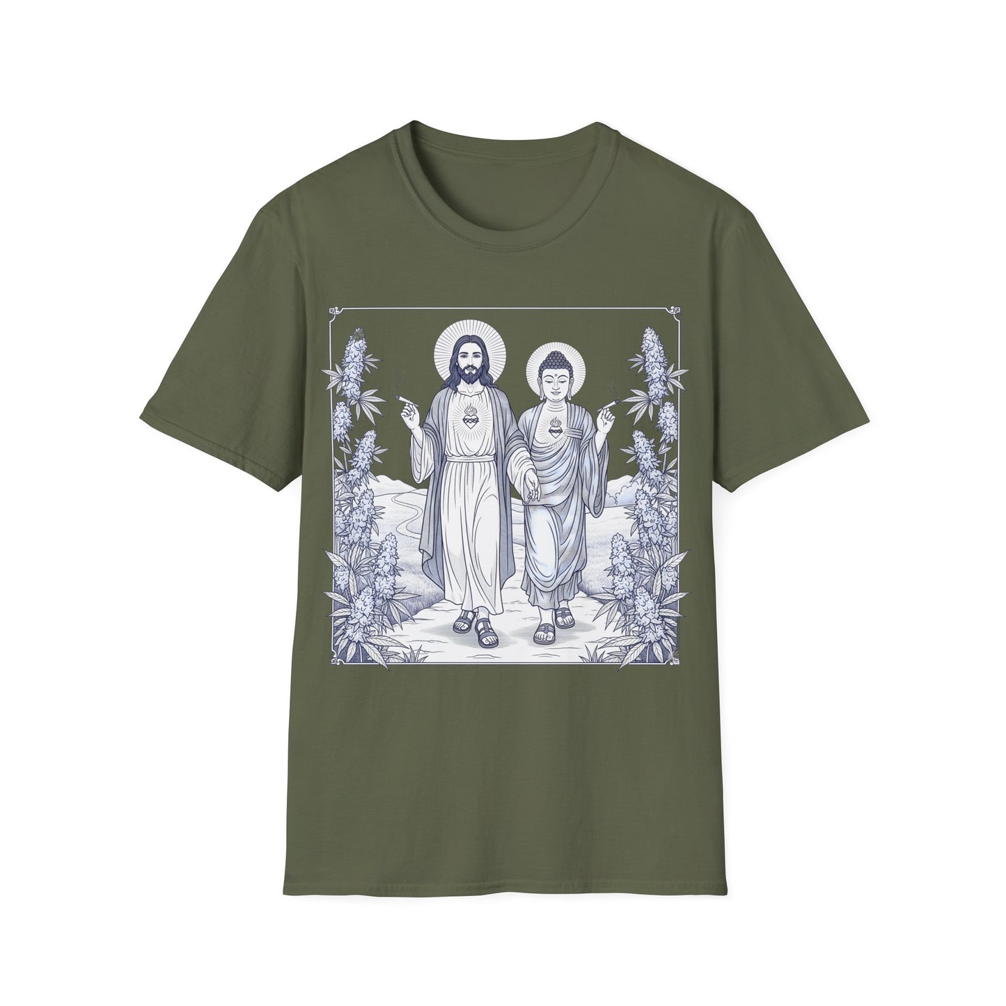 Jesus & Buddha - Sport Grey Graphic T-Shirt