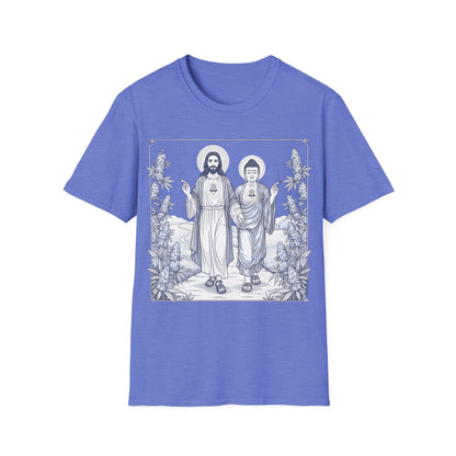 Jesus & Buddha - Heather Indigo Graphic T-Shirt