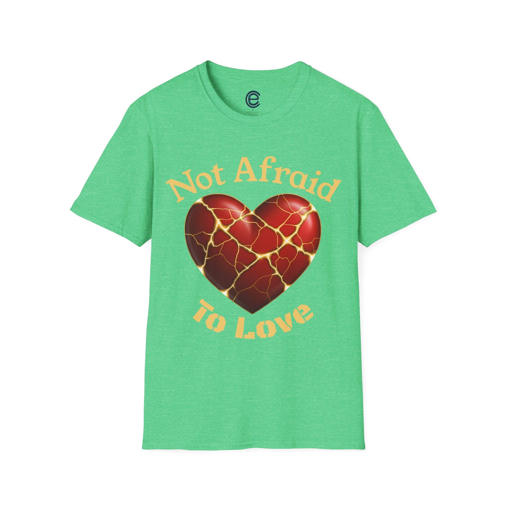 Not Afraid To Love - Military Green Graphic T-Shirt