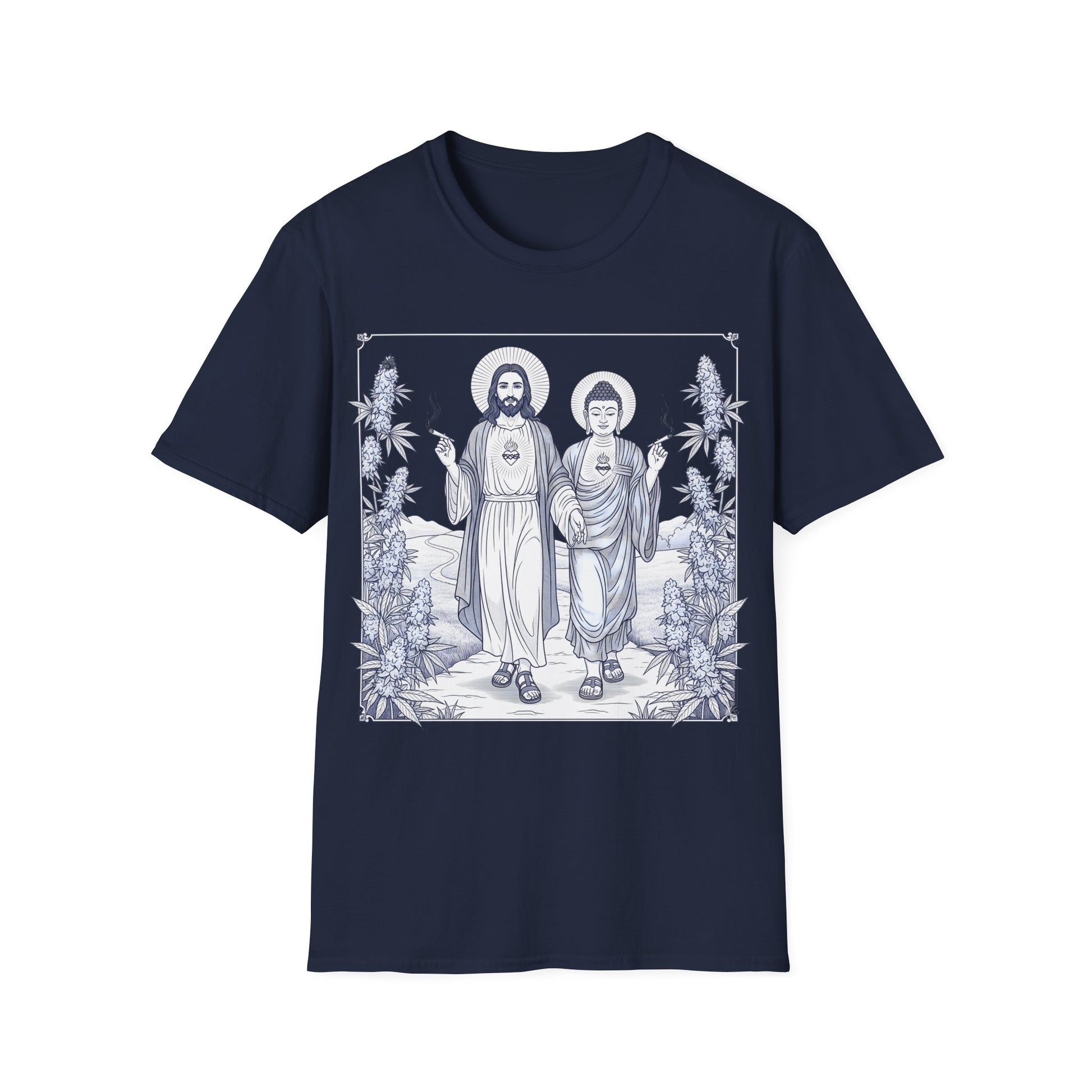 Jesus & Buddha - Dark Heather Graphic T-Shirt