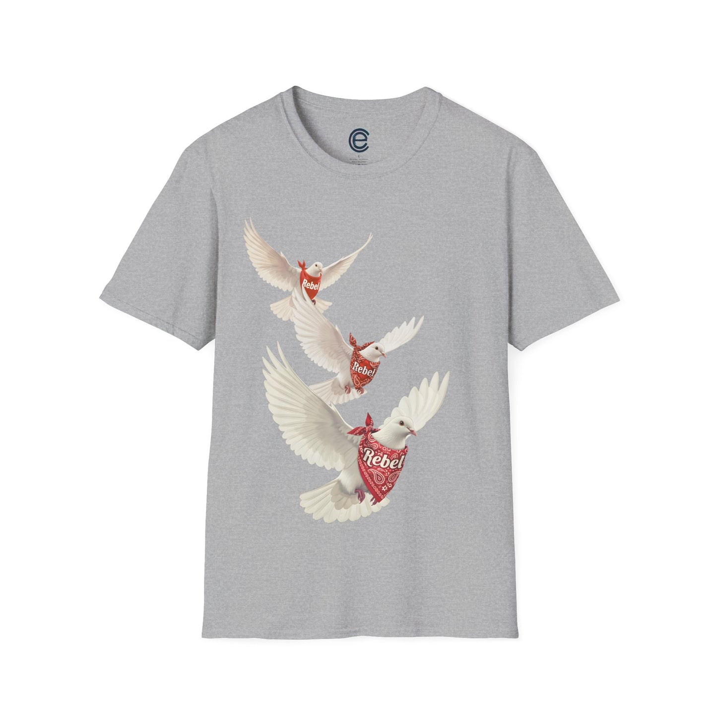 Rebel Doves II - Light Blue Graphic T-Shirt