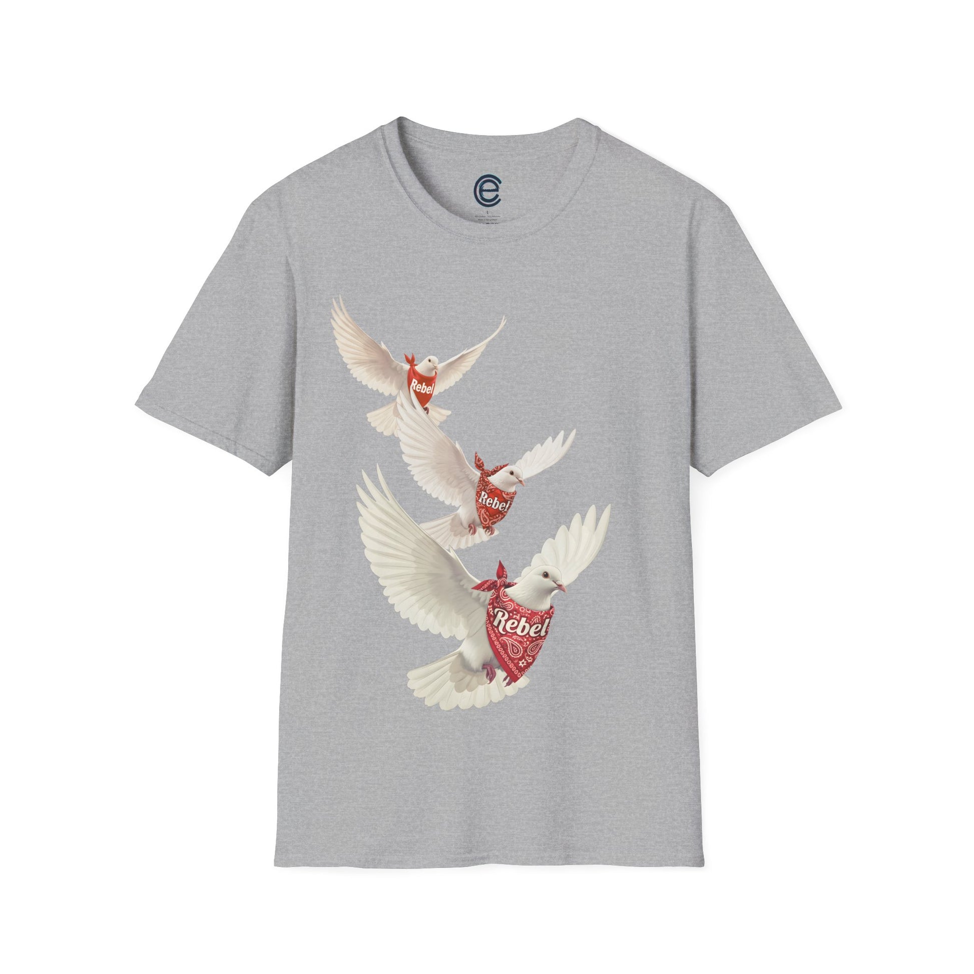 Rebel Doves II - Light Blue Graphic T-Shirt