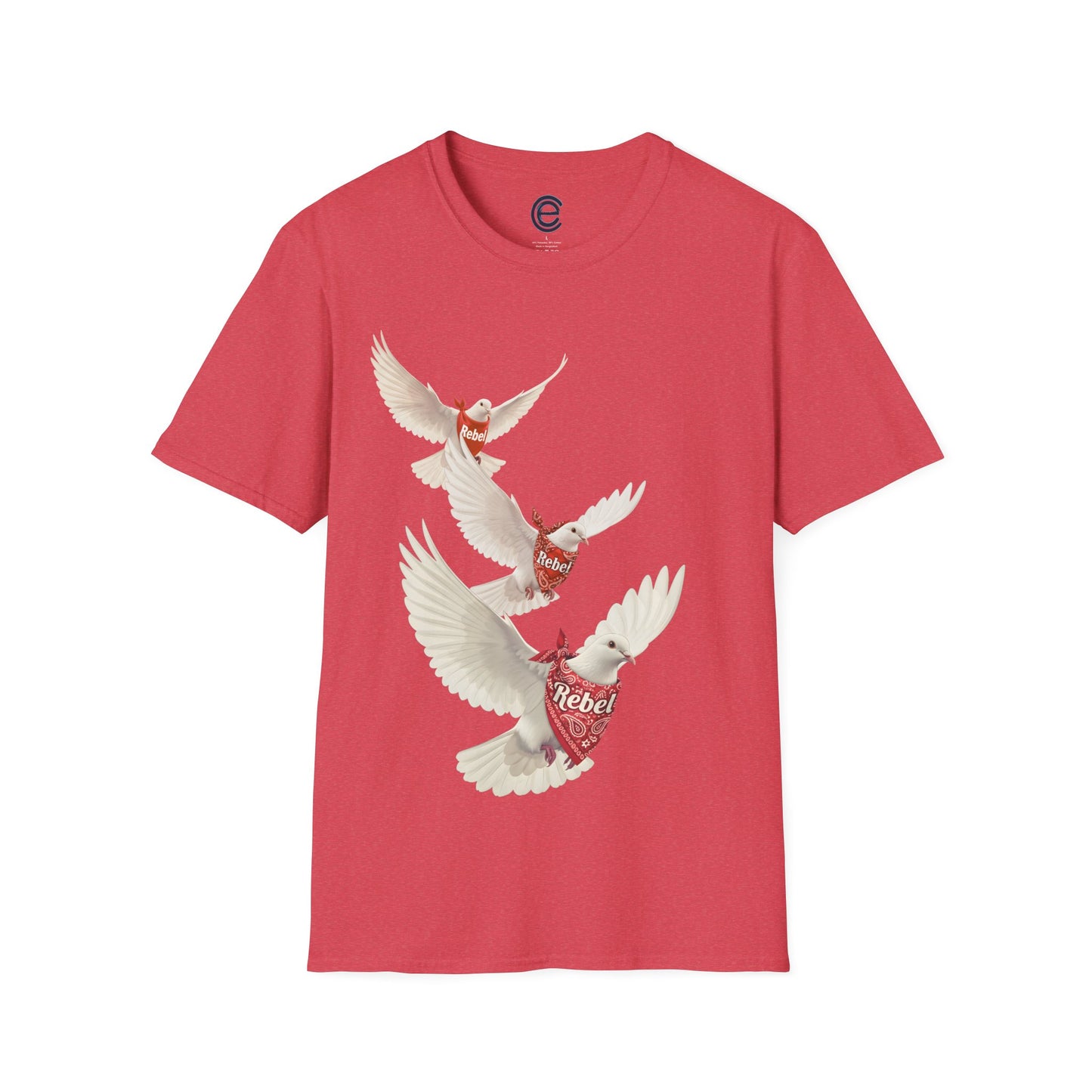Rebel Doves II - Black Graphic T-Shirt