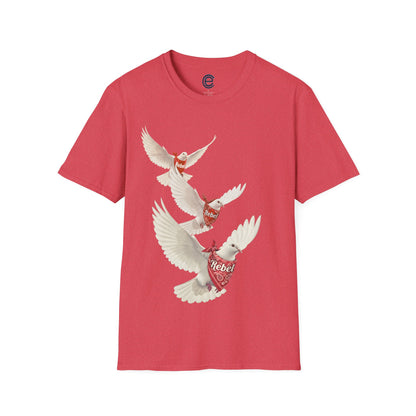 Rebel Doves II - Black Graphic T-Shirt