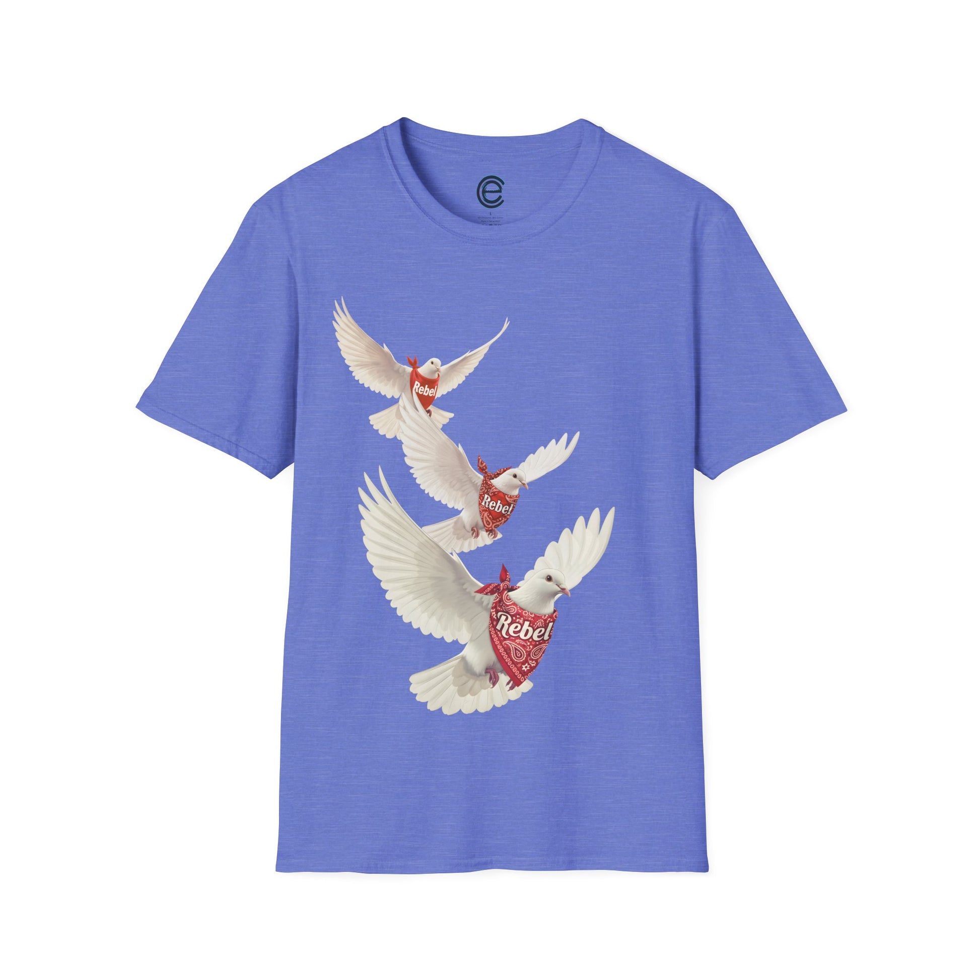 Rebel Doves II - Red Graphic T-Shirt