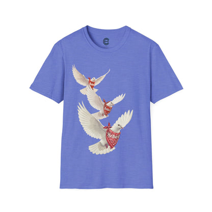Rebel Doves II - Red Graphic T-Shirt