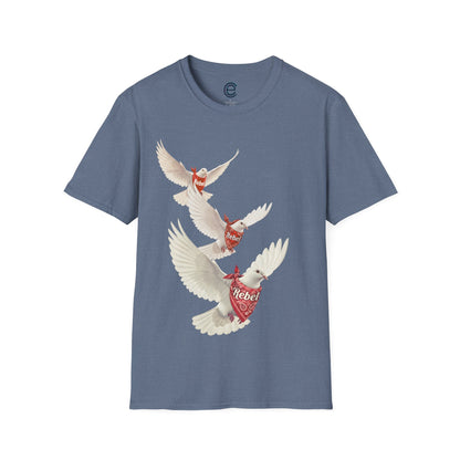 Rebel Doves II - Sport Grey Graphic T-Shirt