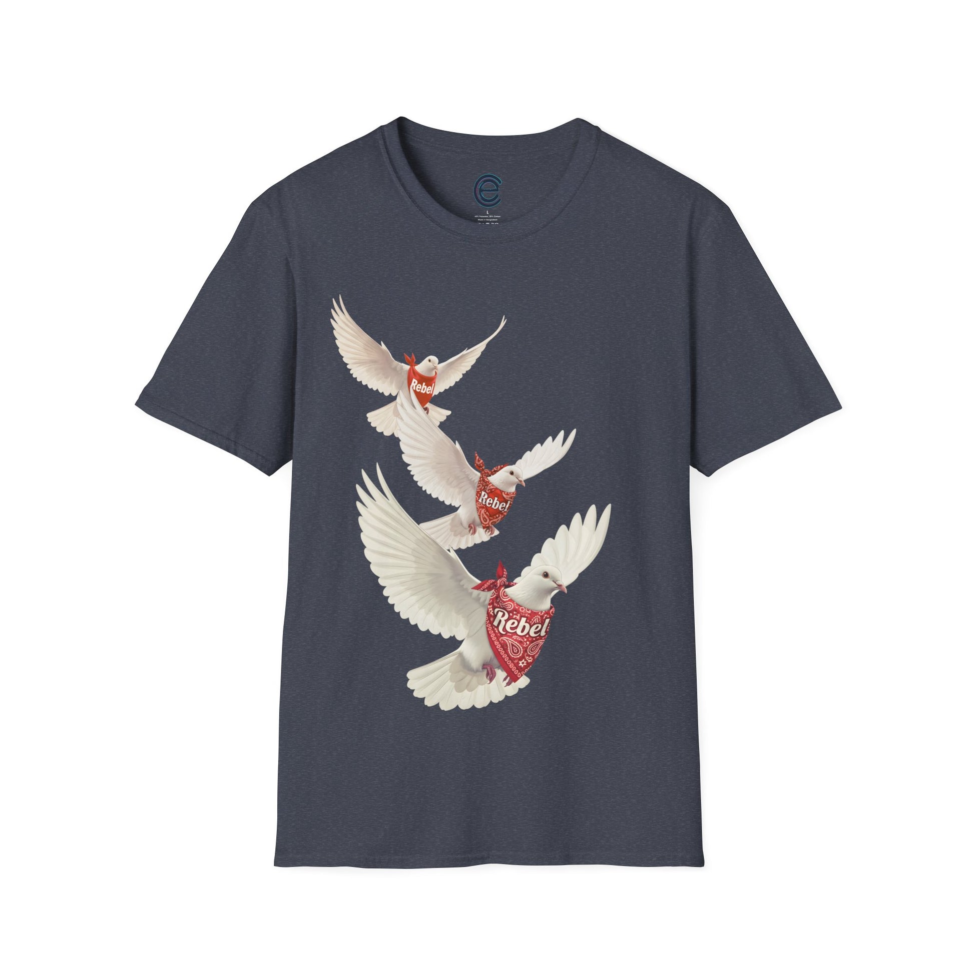 Rebel Doves II - Heather Royal Graphic T-Shirt