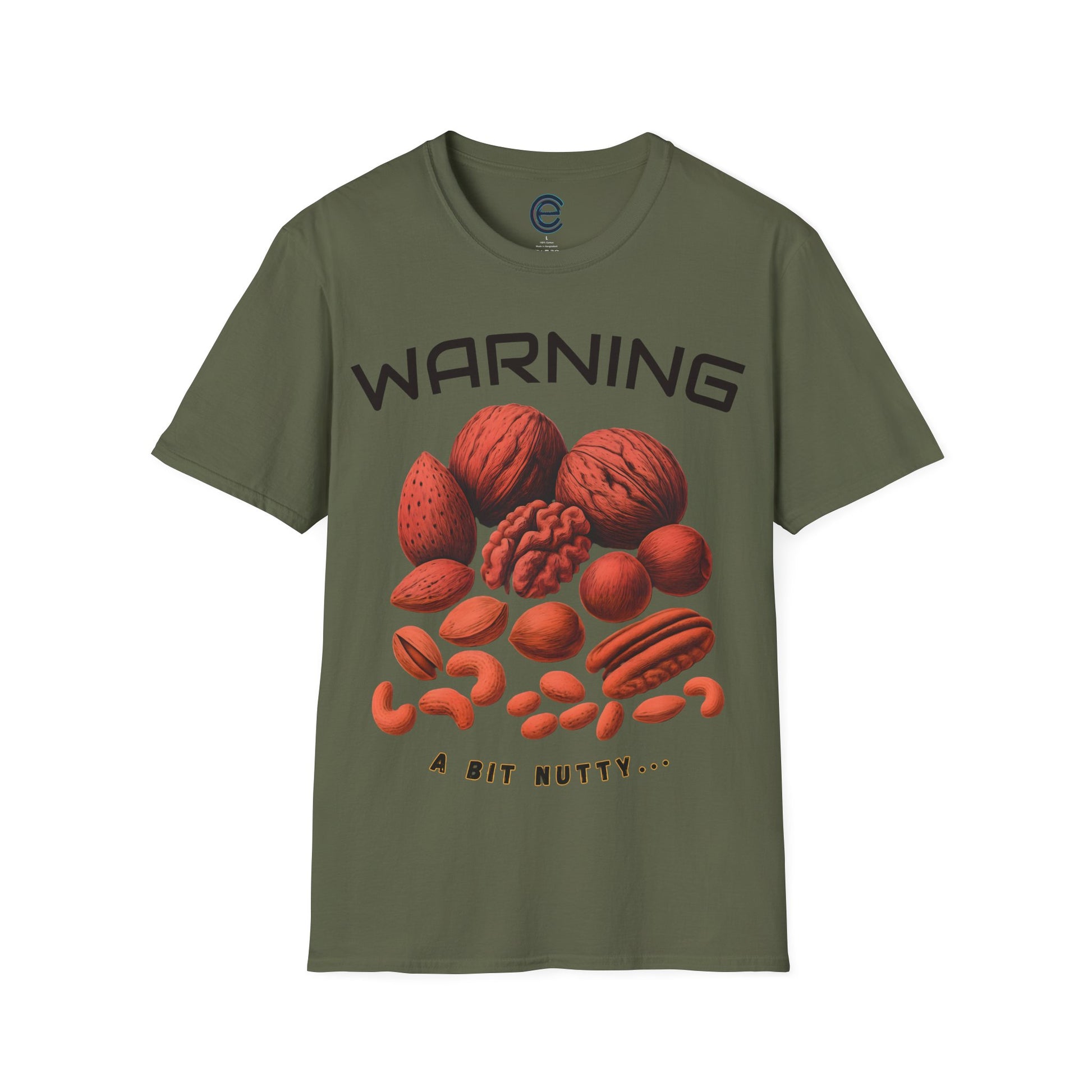 A Bit Nutty - Military Green Graphic T-Shirt