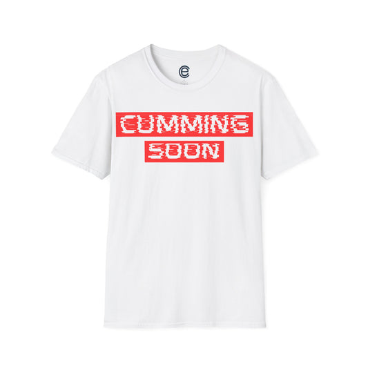 Arriving Shortly... - White Graphic Tee: Beautifully Unhinged, Witty Arrival Pun, Minimalist. Anticipation, Clever Humor, Conversation Starter