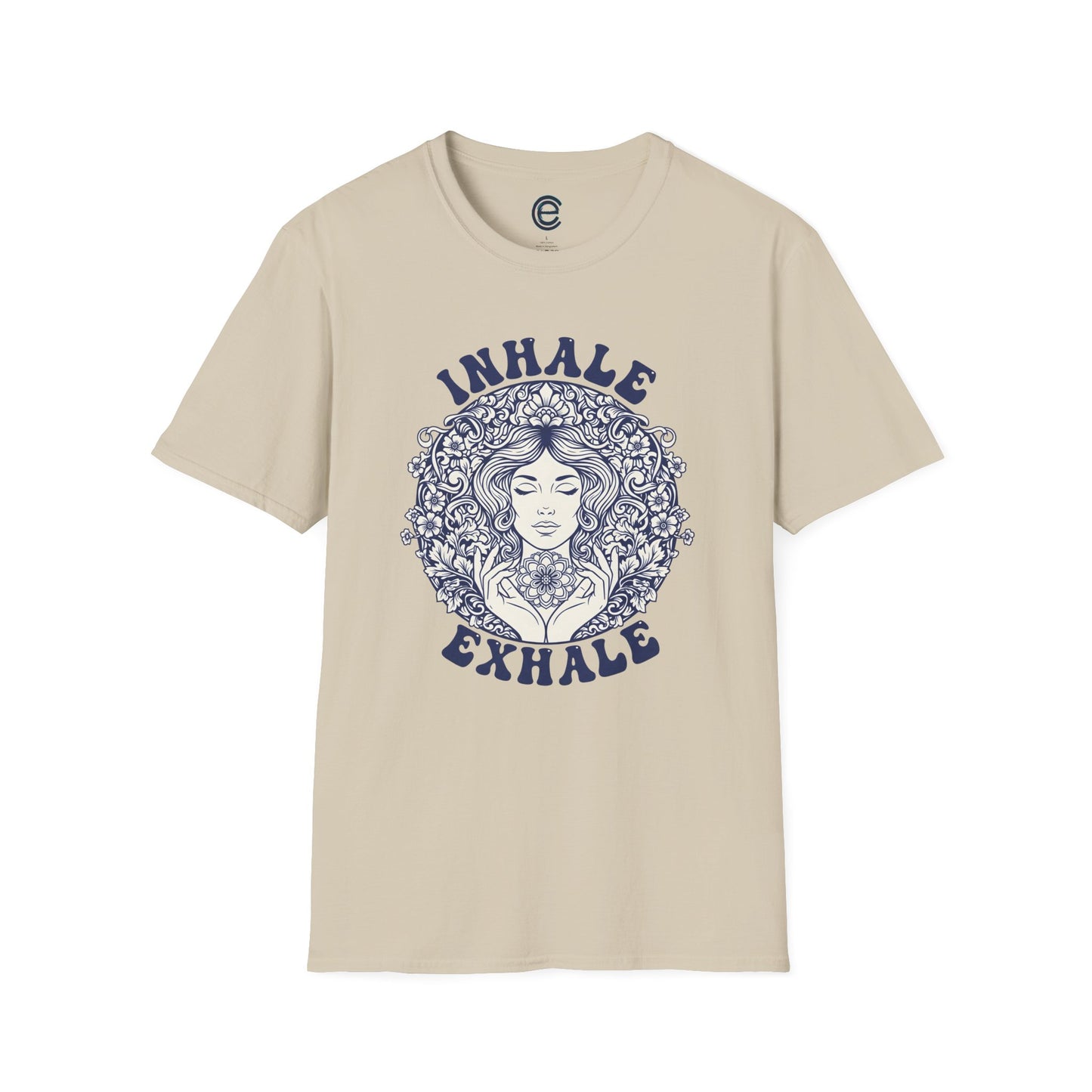 Breathe - Sand Graphic Tee: Minimalist Design. Pranayama Breathwork: Inhale, Exhale, Spiritus, Meditation, Yoga
