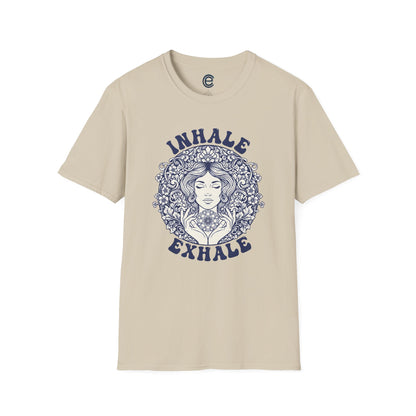 Breathe - Sand Graphic Tee: Minimalist Design. Pranayama Breathwork: Inhale, Exhale, Spiritus, Meditation, Yoga