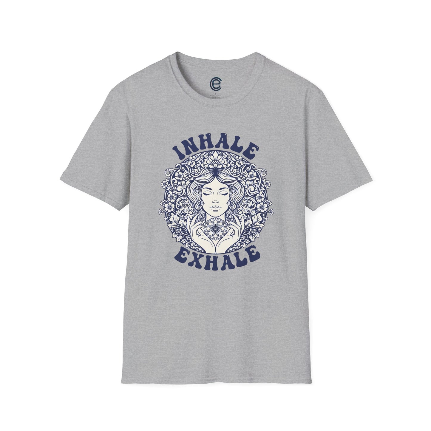 Breathe - Sport Grey Graphic Tee: Minimalist Design. Pranayama Breathwork: Inhale, Exhale, Spiritus, Meditation, Yoga