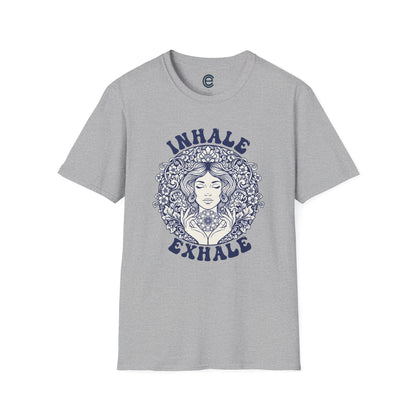 Breathe - Sport Grey Graphic Tee: Minimalist Design. Pranayama Breathwork: Inhale, Exhale, Spiritus, Meditation, Yoga
