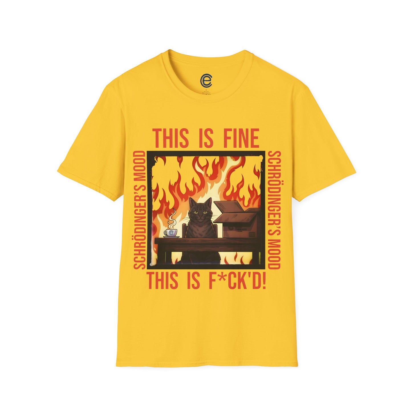 Daisy Schrödinger’s Mood T-Shirt - Dualistic Feeling of Circumstances Either Being Fine or Not Fine