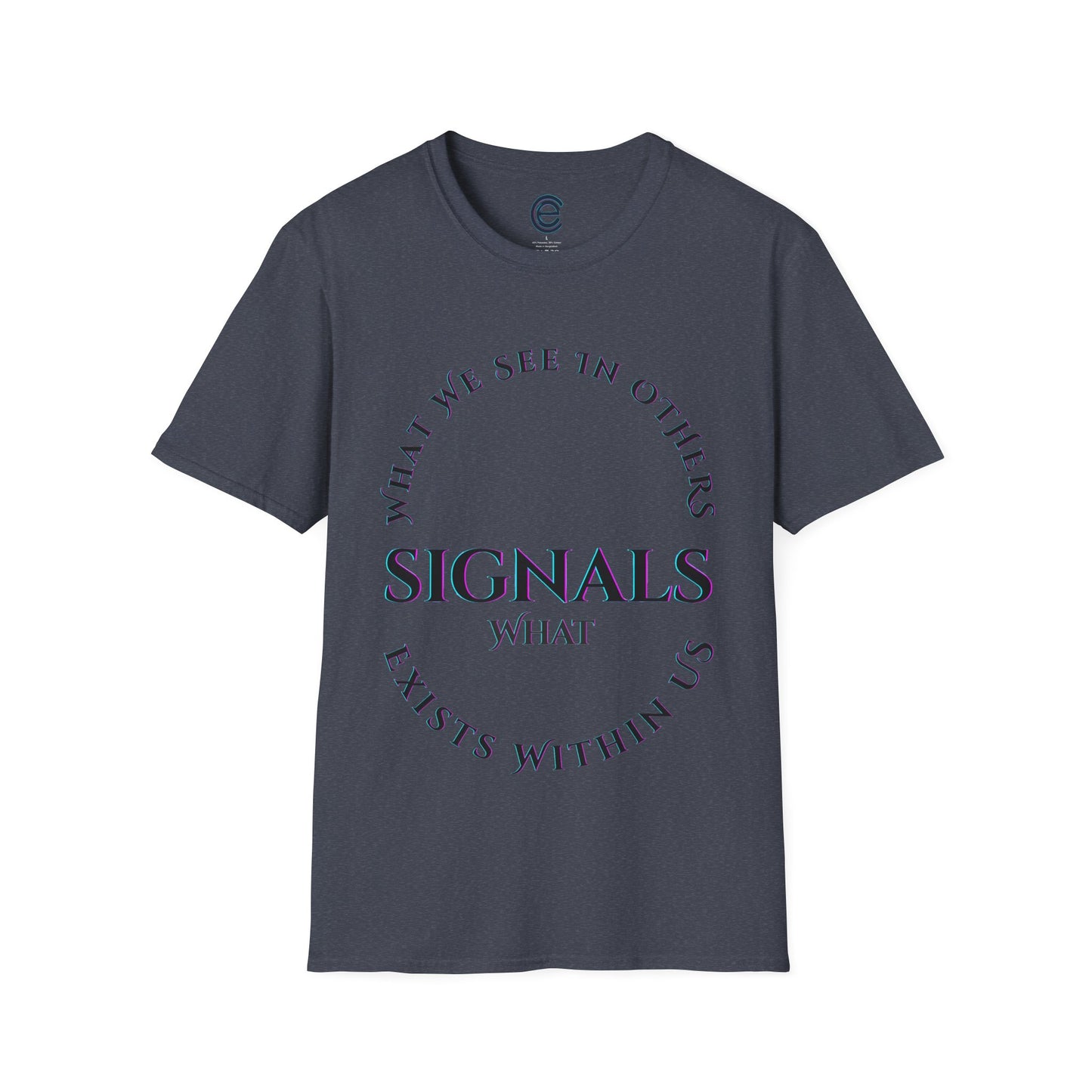 Exists Within Us v4 - Heather Navy Graphic T-Shirt