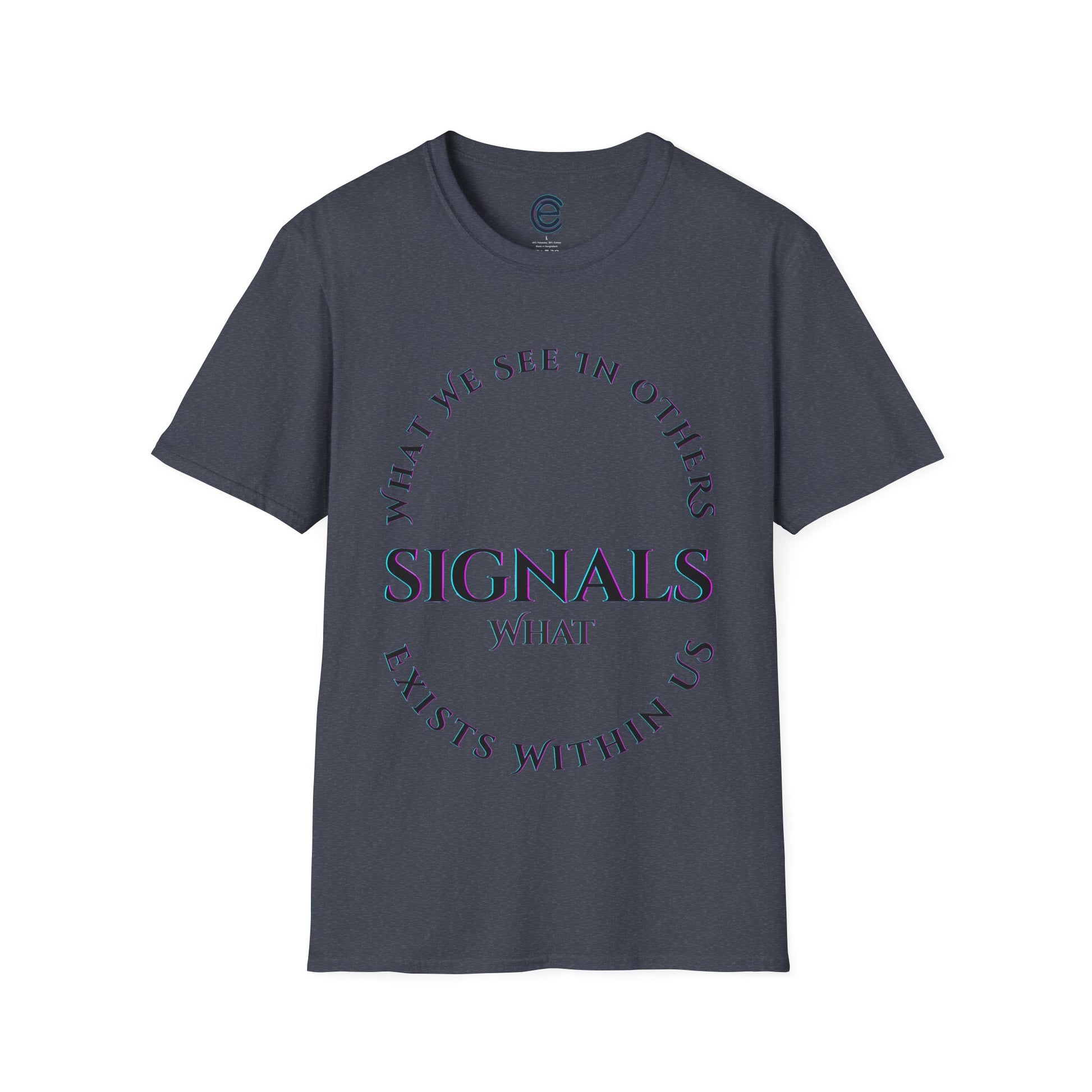 Exists Within Us v4 - Heather Navy Graphic T-Shirt