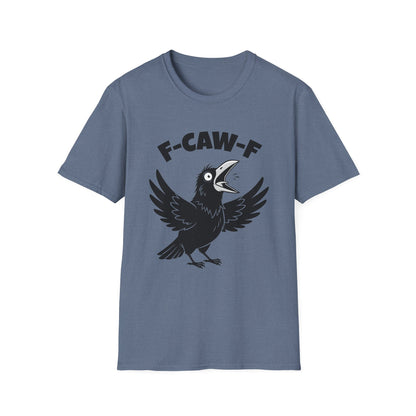 Heather Indigo Crow F-CAW-F T-Shirt - Funny - Humorous - Bird Squawking