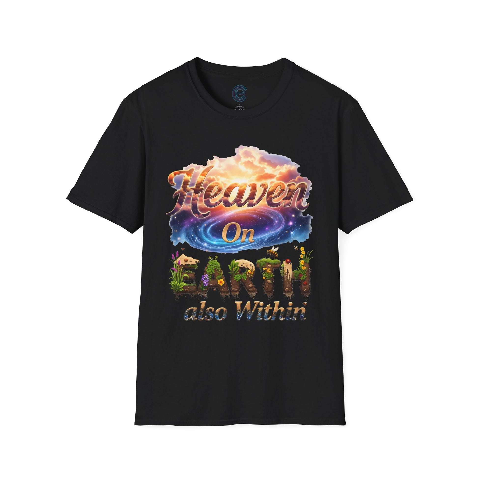 Heaven On Earth & Within - Black Graphic T-Shirt