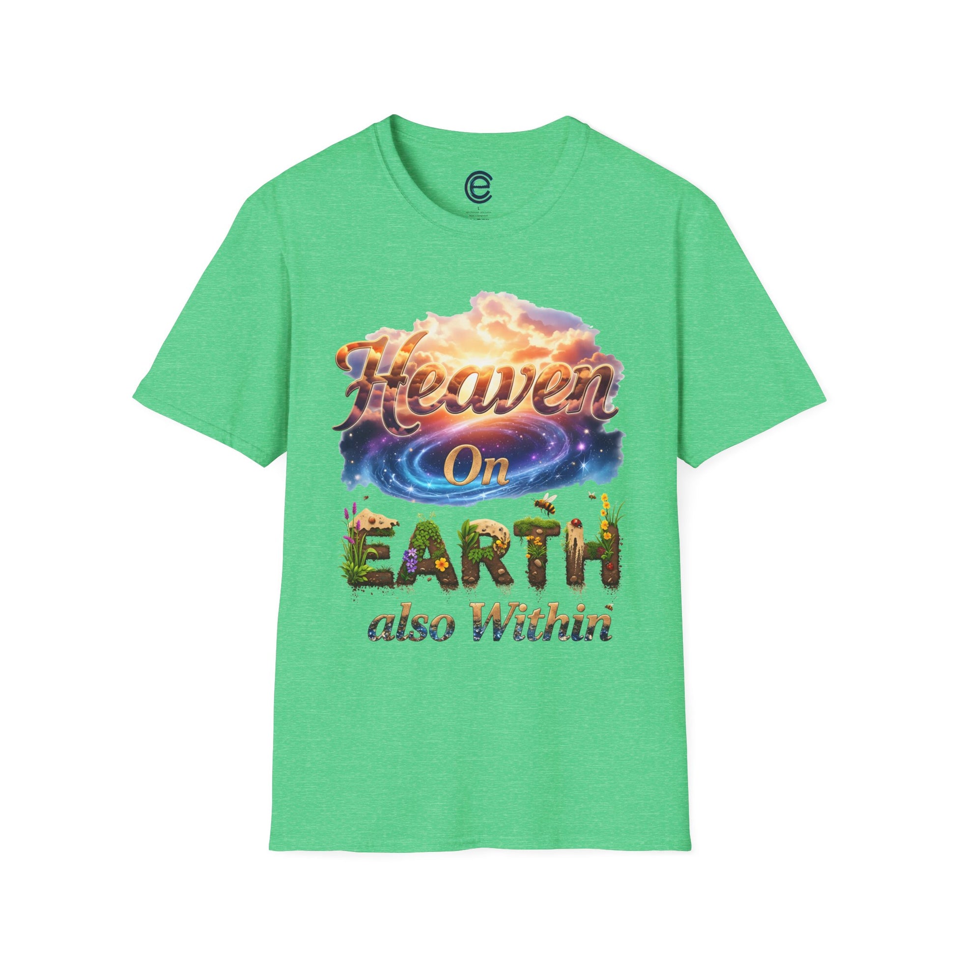 Heaven On Earth & Within - Heather Irish Green Graphic T-Shirt