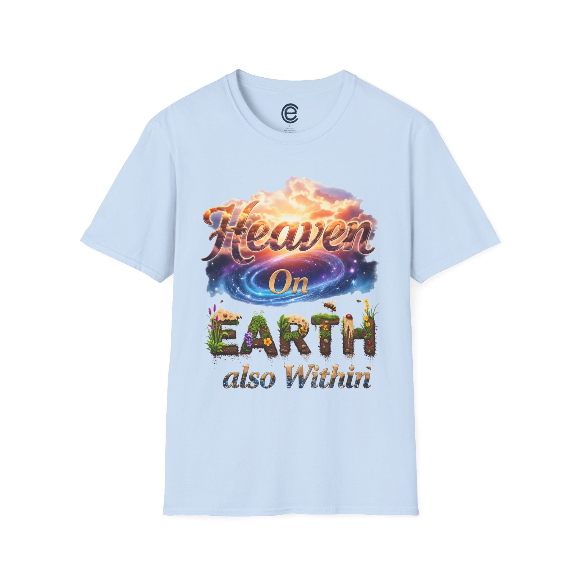 Heaven On Earth & Within - Light Blue Graphic T-Shirt