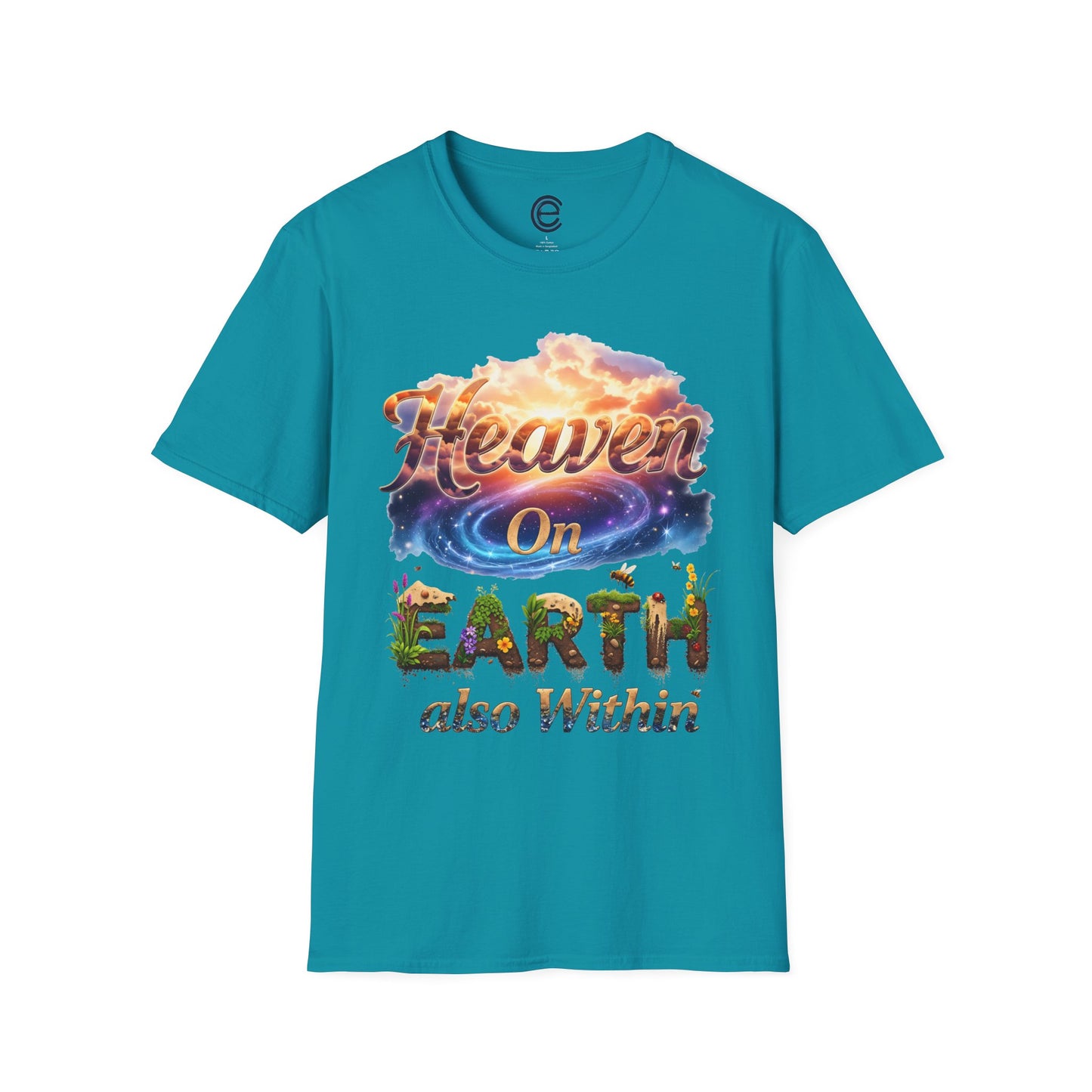 Heaven On Earth & Within - Tropical Blue Graphic T-Shirt