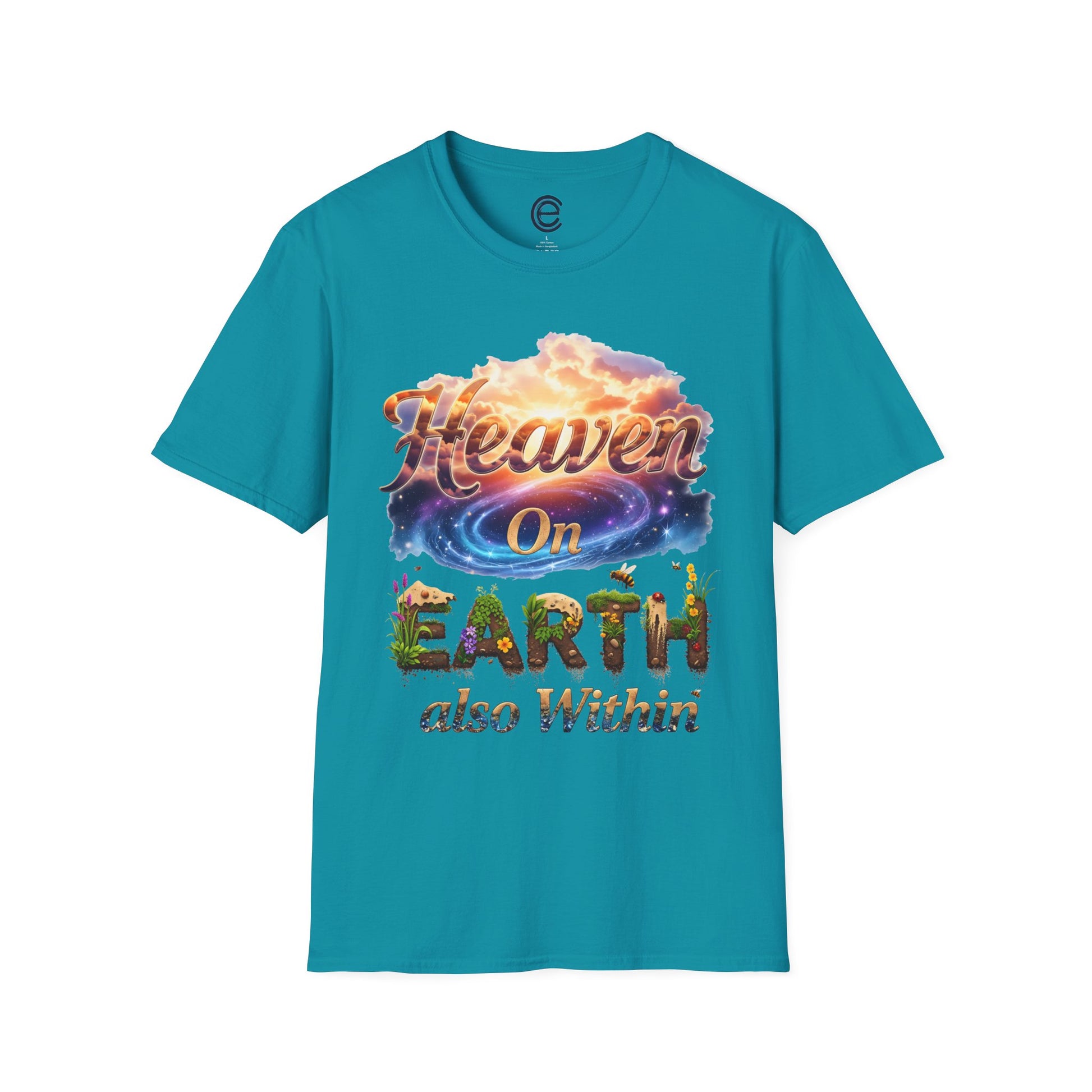 Heaven On Earth & Within - Tropical Blue Graphic T-Shirt