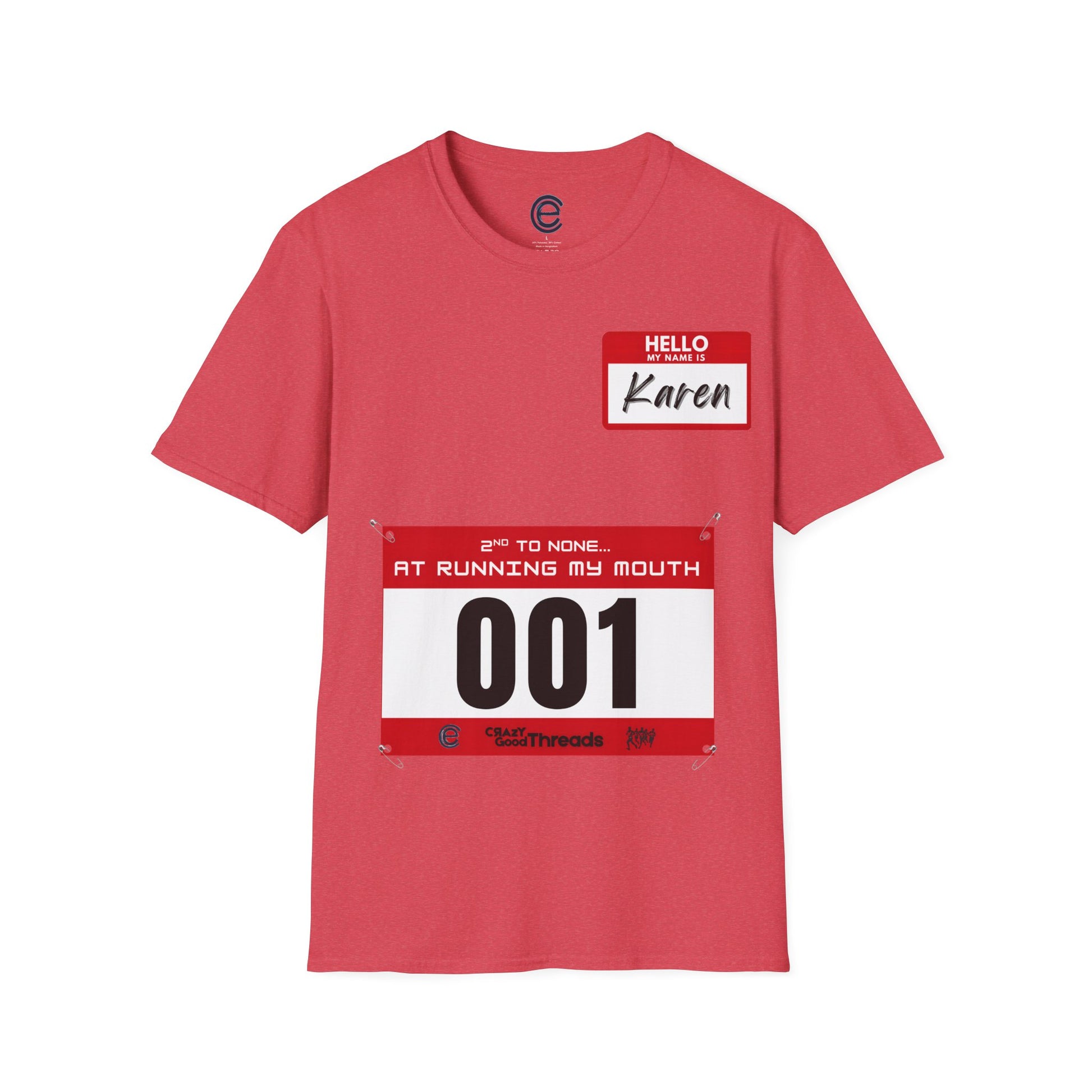 Hello, My Name is Karen - Heather Red Graphic T-Shirt
