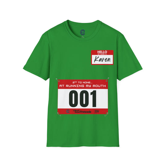 Hello, My Name is Karen - Irish Green Graphic Tee: Wit & Wordplay, Verbal Marathon, Self-Aware Humor. Satire, Karen Energy, Gift Idea