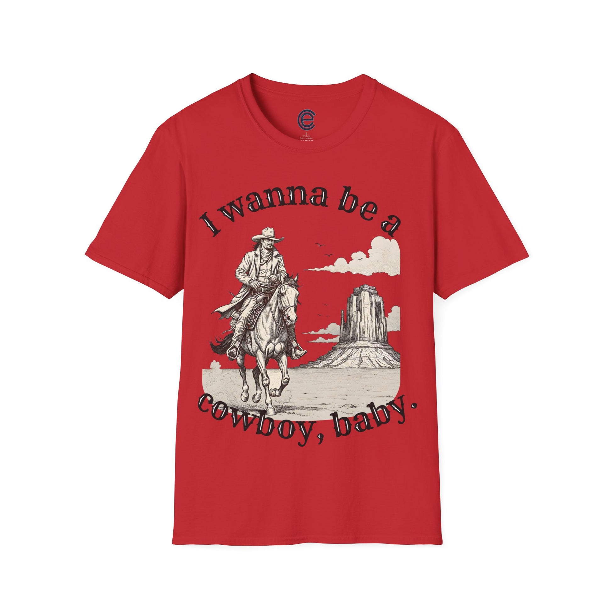 I Wanna Be A Cowboy - Heather Indigo Graphic T-Shirt