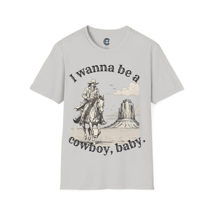 I Wanna Be A Cowboy - Ice Grey Graphic T-Shirt