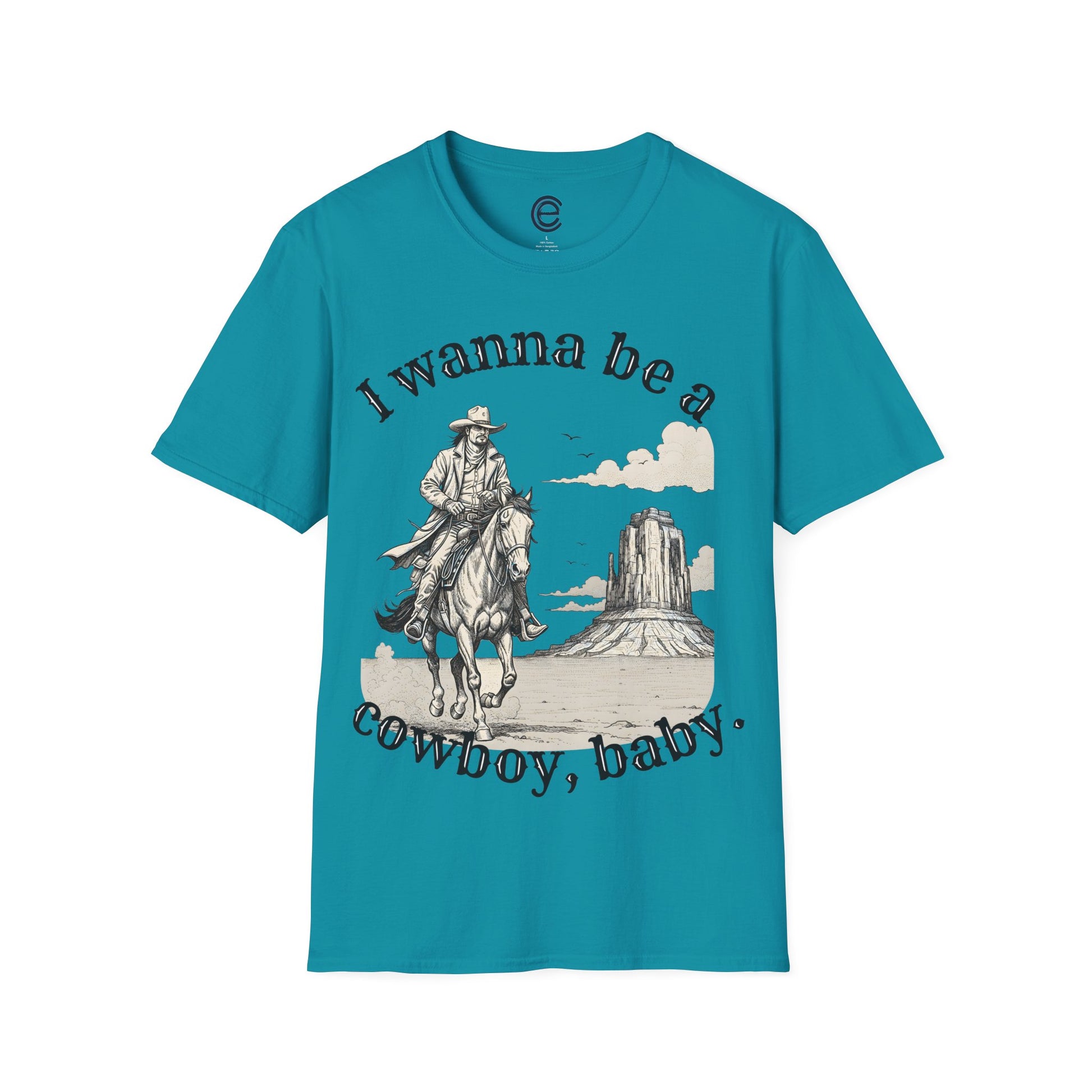 I Wanna Be A Cowboy - Natural Graphic T-Shirt