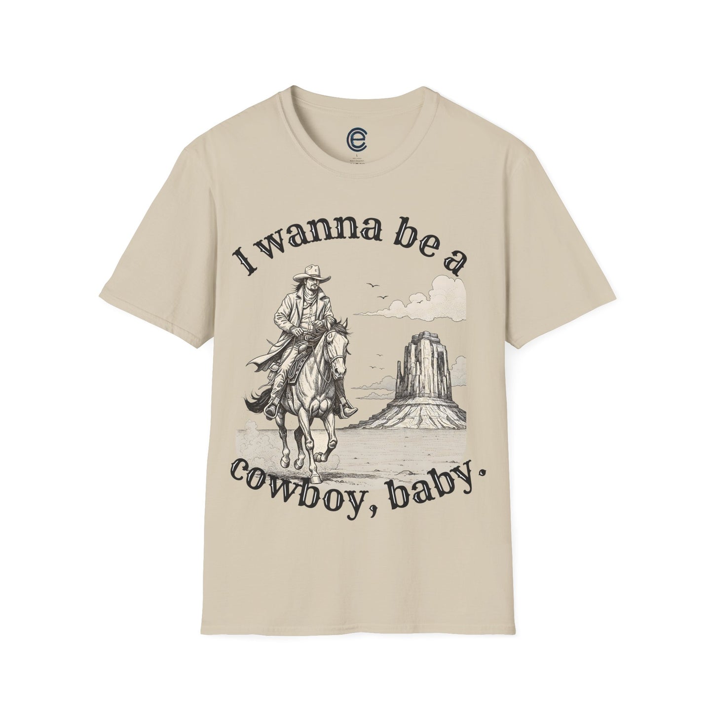 I Wanna Be A Cowboy - Sport Grey Graphic T-Shirt