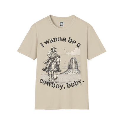 I Wanna Be A Cowboy - Sport Grey Graphic T-Shirt