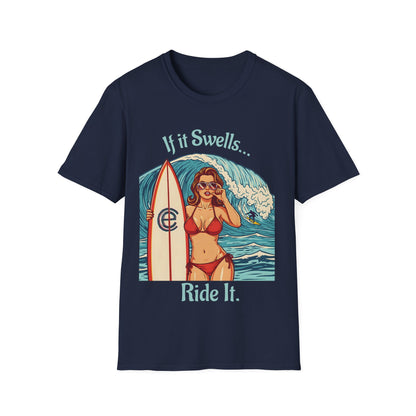 If It Swells, Ride It - Navy Graphic T-Shirt