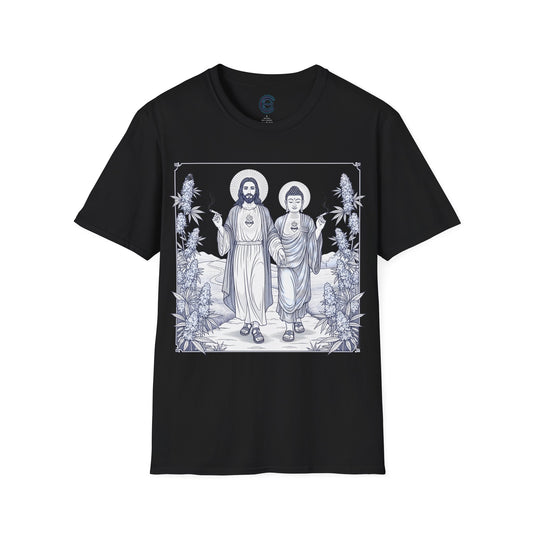 Jesus & Buddha - Black Graphic T-Shirt