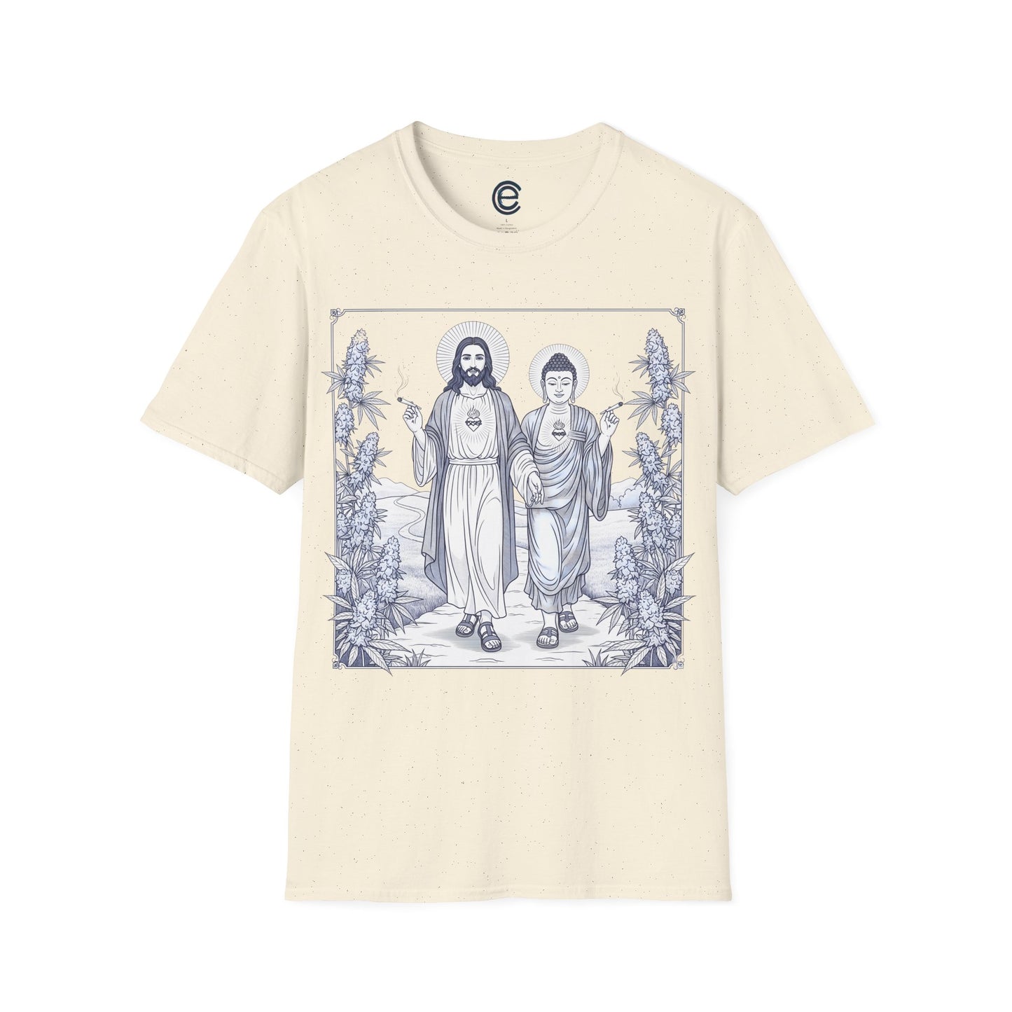 Jesus & Buddha - Natural Graphic T-Shirt
