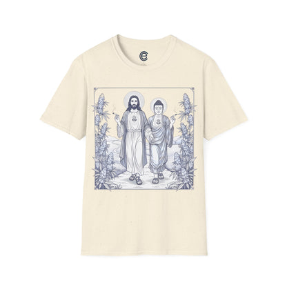 Jesus & Buddha - Natural Graphic T-Shirt