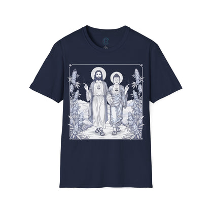 Jesus & Buddha - Navy Graphic T-Shirt