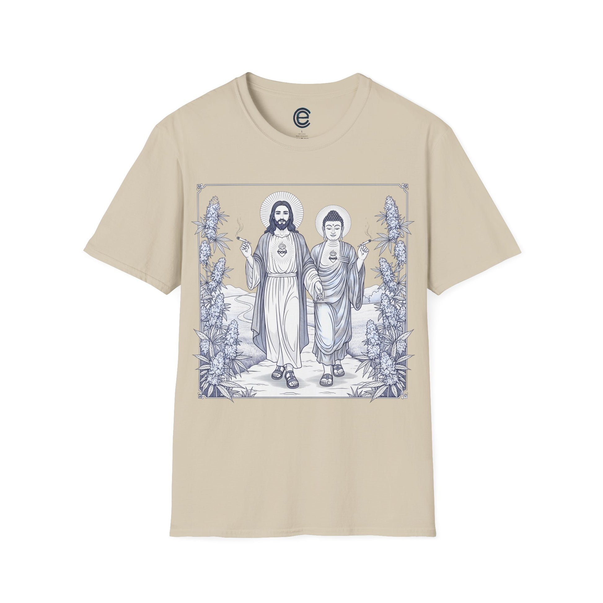 Jesus & Buddha - Sand Graphic T-Shirt