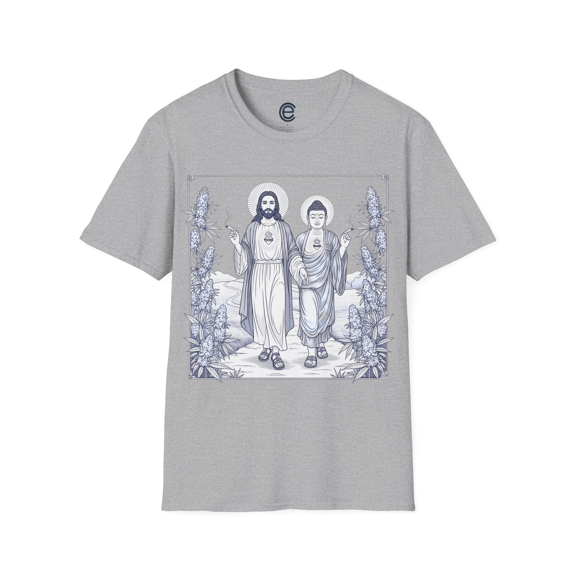 Jesus & Buddha - Sport Grey Graphic T-Shirt